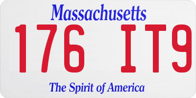 MA license plate 176IT9