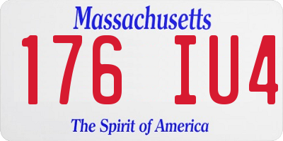 MA license plate 176IU4