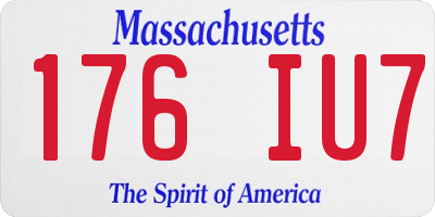 MA license plate 176IU7