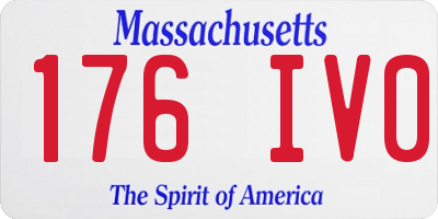 MA license plate 176IV0