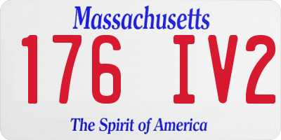 MA license plate 176IV2