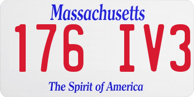 MA license plate 176IV3
