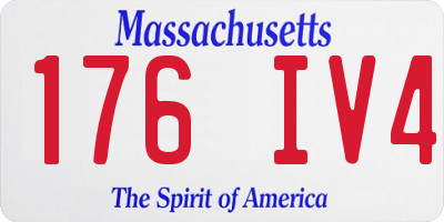 MA license plate 176IV4