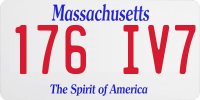 MA license plate 176IV7