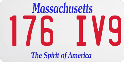 MA license plate 176IV9