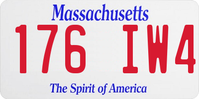 MA license plate 176IW4