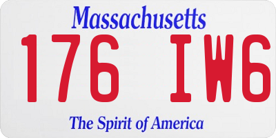 MA license plate 176IW6