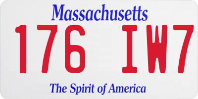 MA license plate 176IW7