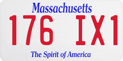 MA license plate 176IX1