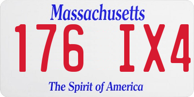 MA license plate 176IX4