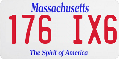 MA license plate 176IX6