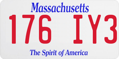 MA license plate 176IY3