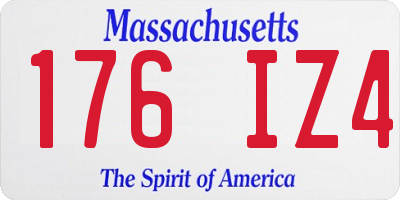 MA license plate 176IZ4
