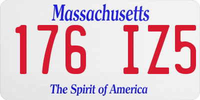 MA license plate 176IZ5