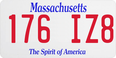 MA license plate 176IZ8