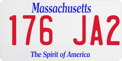 MA license plate 176JA2