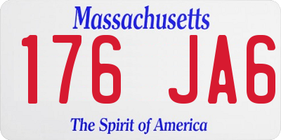 MA license plate 176JA6