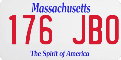 MA license plate 176JB0