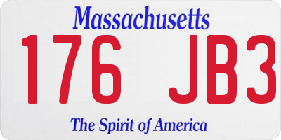 MA license plate 176JB3