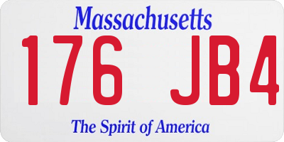 MA license plate 176JB4