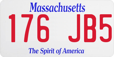 MA license plate 176JB5