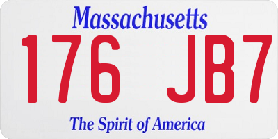 MA license plate 176JB7