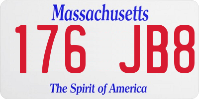 MA license plate 176JB8