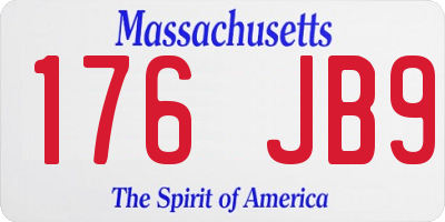 MA license plate 176JB9