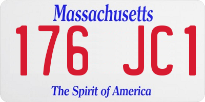 MA license plate 176JC1