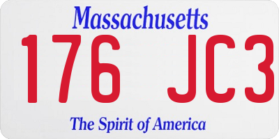 MA license plate 176JC3