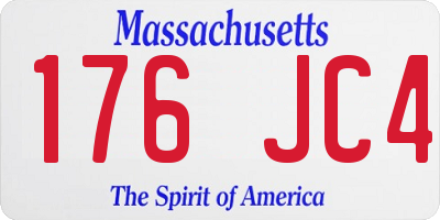 MA license plate 176JC4