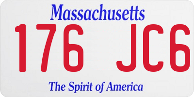 MA license plate 176JC6