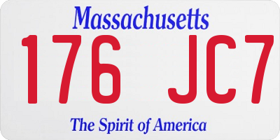 MA license plate 176JC7