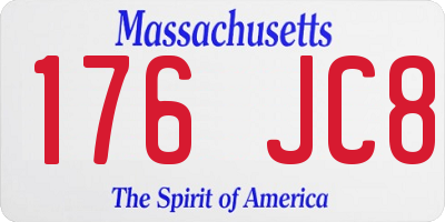 MA license plate 176JC8