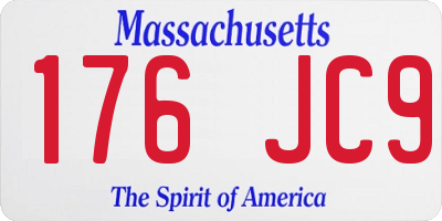 MA license plate 176JC9