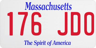 MA license plate 176JD0