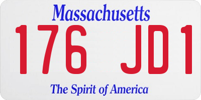 MA license plate 176JD1