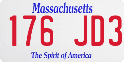 MA license plate 176JD3