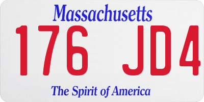 MA license plate 176JD4