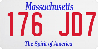 MA license plate 176JD7