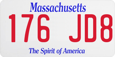 MA license plate 176JD8