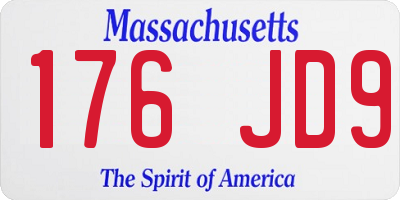 MA license plate 176JD9