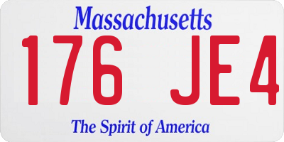 MA license plate 176JE4