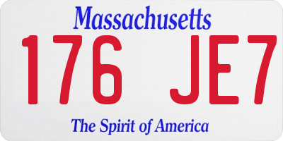 MA license plate 176JE7