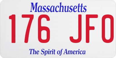 MA license plate 176JF0