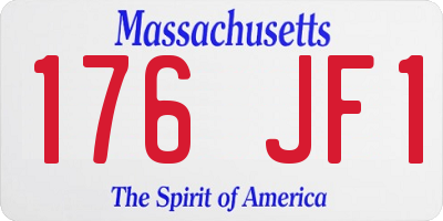 MA license plate 176JF1