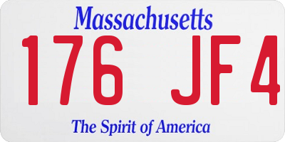 MA license plate 176JF4