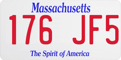 MA license plate 176JF5
