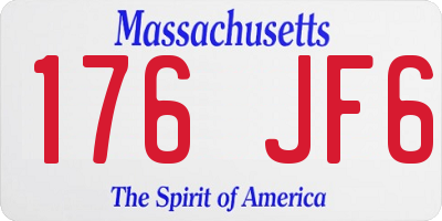 MA license plate 176JF6
