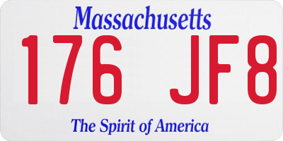 MA license plate 176JF8